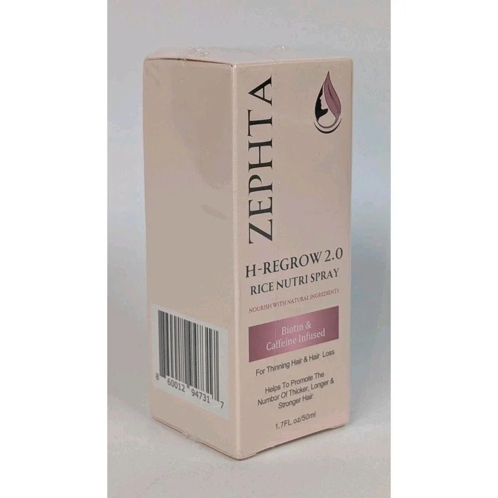 Zephia H-Regrow 2.0 Rice Nutri Spray Biotin Caffeine Hair Growth 50ml New